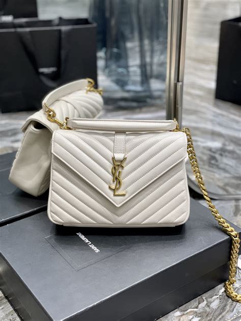 ysl bag white and gold|preowned ysl bag.